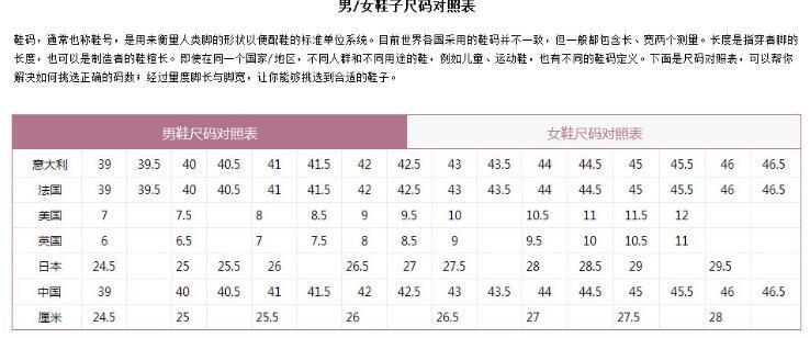 鞋子尺码 搜狗百科