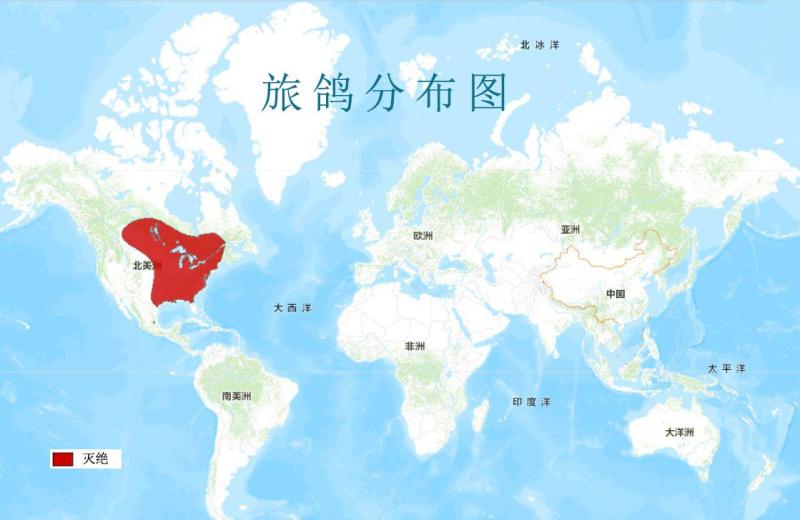 旅鸽分布图
