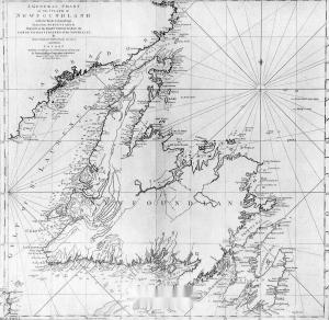 库克绘制的纽芬兰地图 1775年