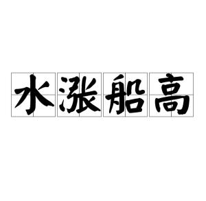 水涨船高,汉语成语,拼音是shuǐ zhǎng chuán gāo,意思是水位升高
