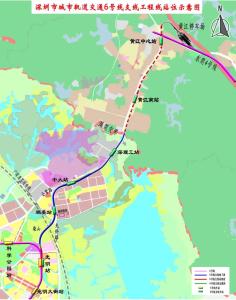 深圳地铁6号线支线 工程线路图