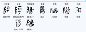 “阳”字形演变