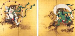 风神雷神图屏风