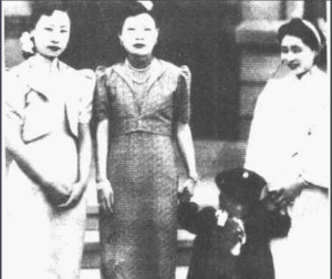 左起：二格格，谭玉玲，慧生，溥杰妻嵯峨浩