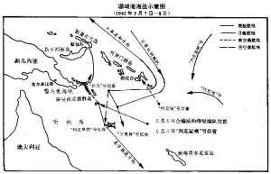 珊瑚海海战战况概图