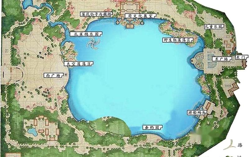 莲花池及公园内景观分布