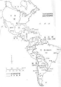 美洲的西班牙殖民地图