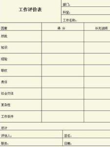 工作评价