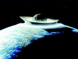 近地小行星撞击地球想象图