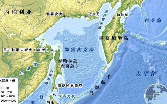 鄂霍次克海地理位置图