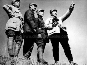 贺龙、周士第、关向英、甘泗淇在雁门关