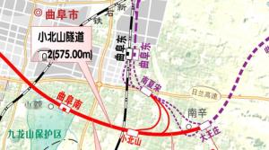 曲阜东站附近联络线走向图
