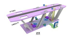 北苑路北站站内立体图