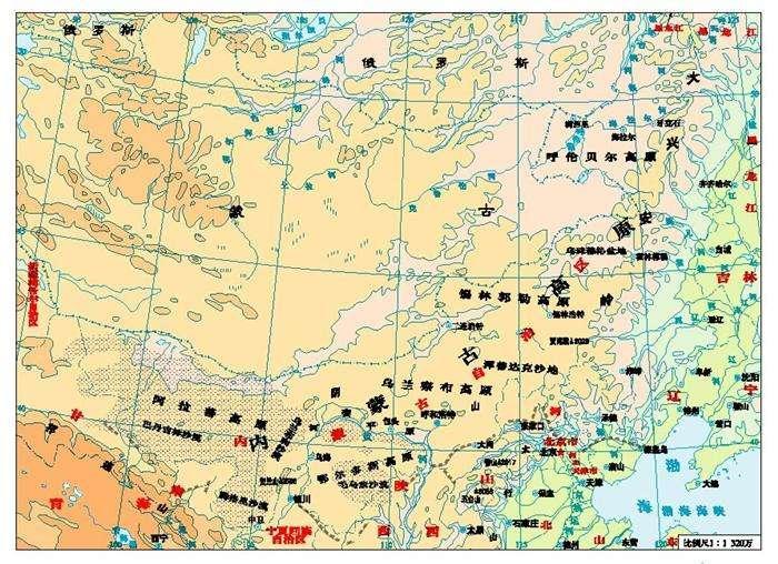 内蒙古高原范围地图图片