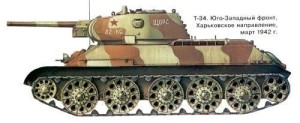 STZ产41~42年型T-34/76，全钢负重轮