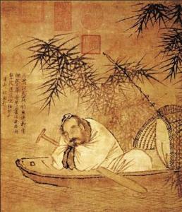 马远名画《秋江渔隐图》