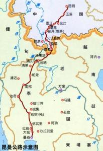 昆曼公路示意图