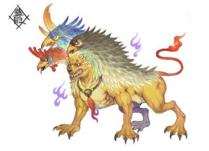 《蛮荒记》中,分别为:裂天兕,珊瑚独角兽,赤炎金猊兽,冰甲角魔龙,八爪