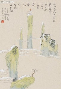 方云禅画  终日看山不厌山