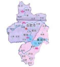 合肥市行政区划图，辖庐江等5县市