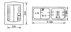图2 国外综合管沟断面图(二)(单位mm)