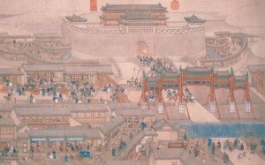 《乾隆南巡图》中乾隆出巡车驾行经正阳门