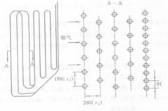 图2：对流过热器前排管束的拉稀结构图