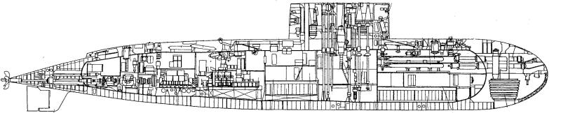 基洛级潜艇初期型线图