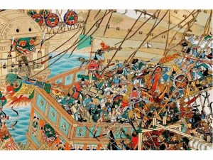 露梁海战油日本画