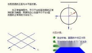 用菱形法绘制水平圆的正等轴测图