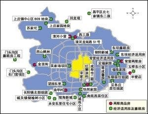 北京市2007年保障性住房和两限房分布图