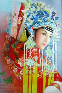 著名画家方人也油画《国粹》系列
