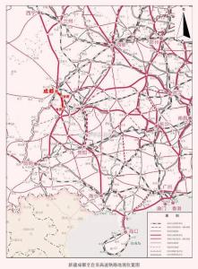 成自宜高速铁路成自段线路走向图