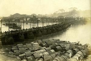 闽江福州万寿桥下的连家船，1927年