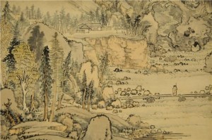 明 张宏《西山爽气图》