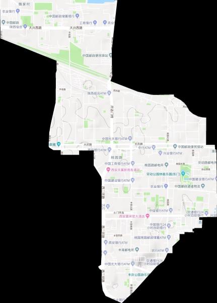 桃园路街道地形图