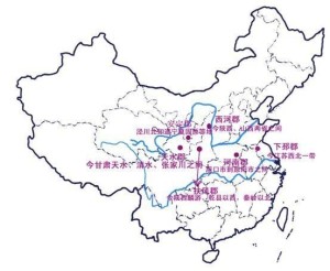 梁姓古郡望分布图