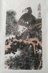 汤立  大写意花鸟画