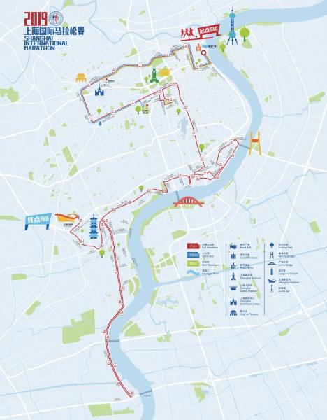 2019上海国际马拉松赛路线图