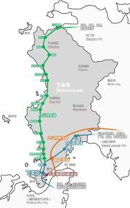 下关市JR铁路网