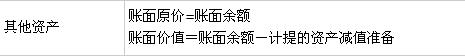 其他资产账面价值