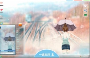 女孩雨中等待主题