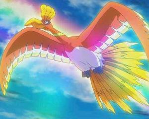 在第二世代游戏《精灵宝可梦:金银》,是一种类似凤凰和孔雀的宝可梦