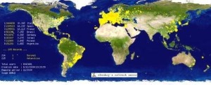 2009年12月电驴网络节点地理位置分布图