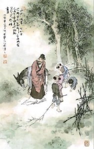 《回乡偶书》诗意画