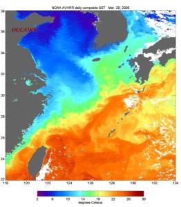 中国沿海地区海温分布