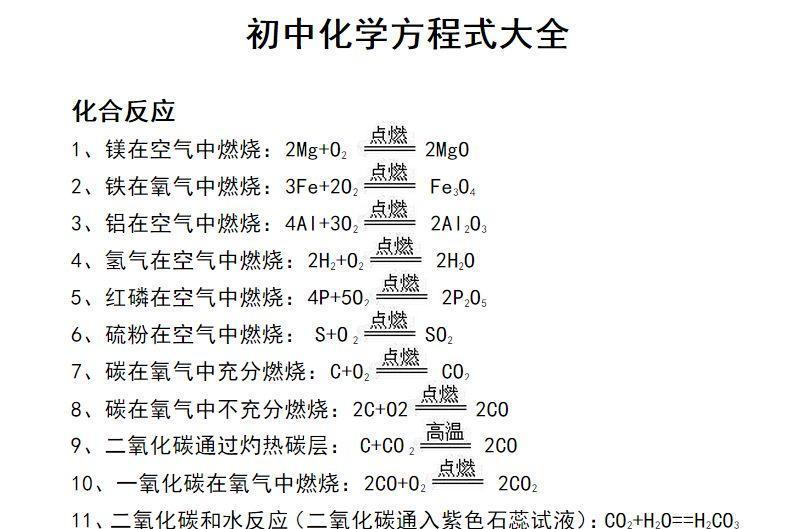 化学方程式 化学式表示化学反应的式子 搜狗百科