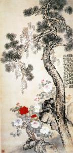 松石紫藤图