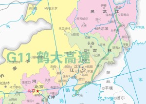 鹤大高速公路走向略图
