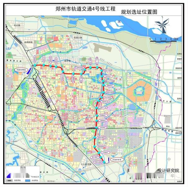 鄭州地鐵4號線線路走向示意圖(車站名為工程名))